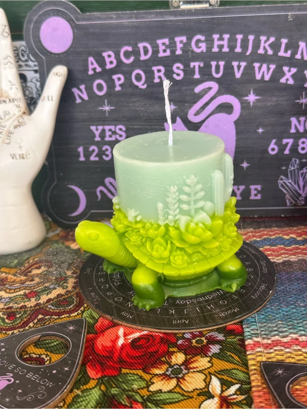 Succulent Turtle Candle